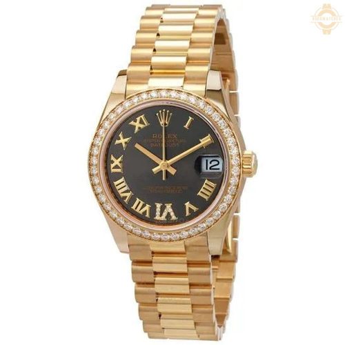 Rolex Datejust 31 Automatic 18kt Yellow Gold Diamond Grey Dial Ladies Watch