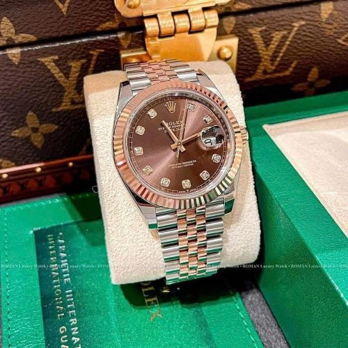 Rolex Datejust watch: Oystersteel and Everose gold – m278271-0026