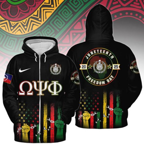 Omega Psi Phi Happy Juneteenth 2025 Freedom Day Hoodie
