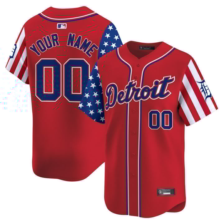 Detroit Tigers 2025 Memorial Day Red Baseball Jerset Detroit Tigers 2025 Memorial Day Red Baseball Jerset