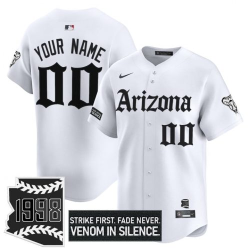 Arizona Diamondbacks ‘Gothic Desert Fang Edition’ Personalized White Baseball Jersey