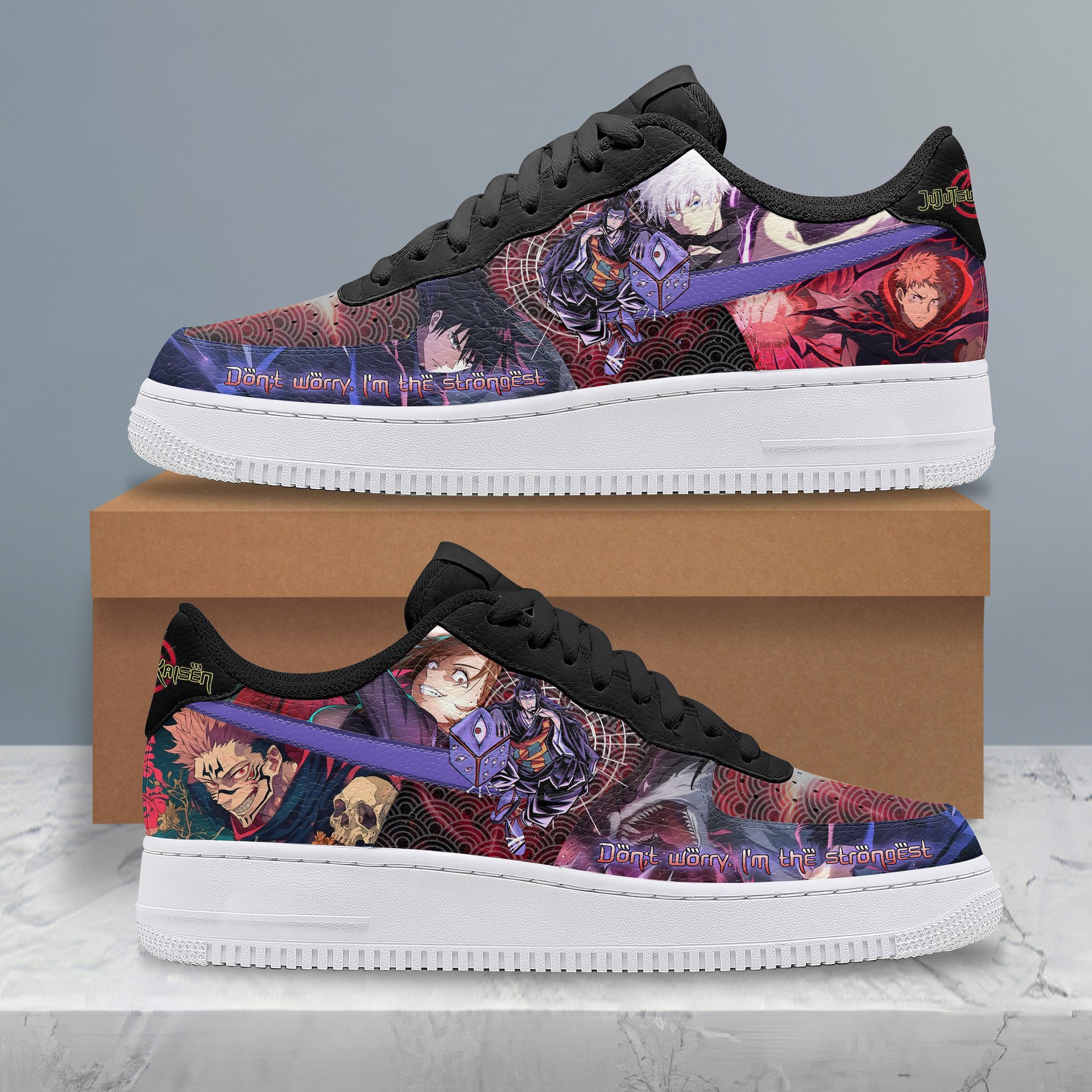 Jujutsu Kaisen Don't Worry I'm The Strongest Nike Air Force 1 Jujutsu Kaisen Don't Worry I'm The Strongest Nike Air Force 1