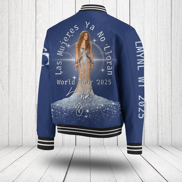 Shakira Las Mujeres Ya No Lloran World Tour 2025 Baseball Jacket Shakira Las Mujeres Ya No Lloran World Tour 2025 Baseball Jacket