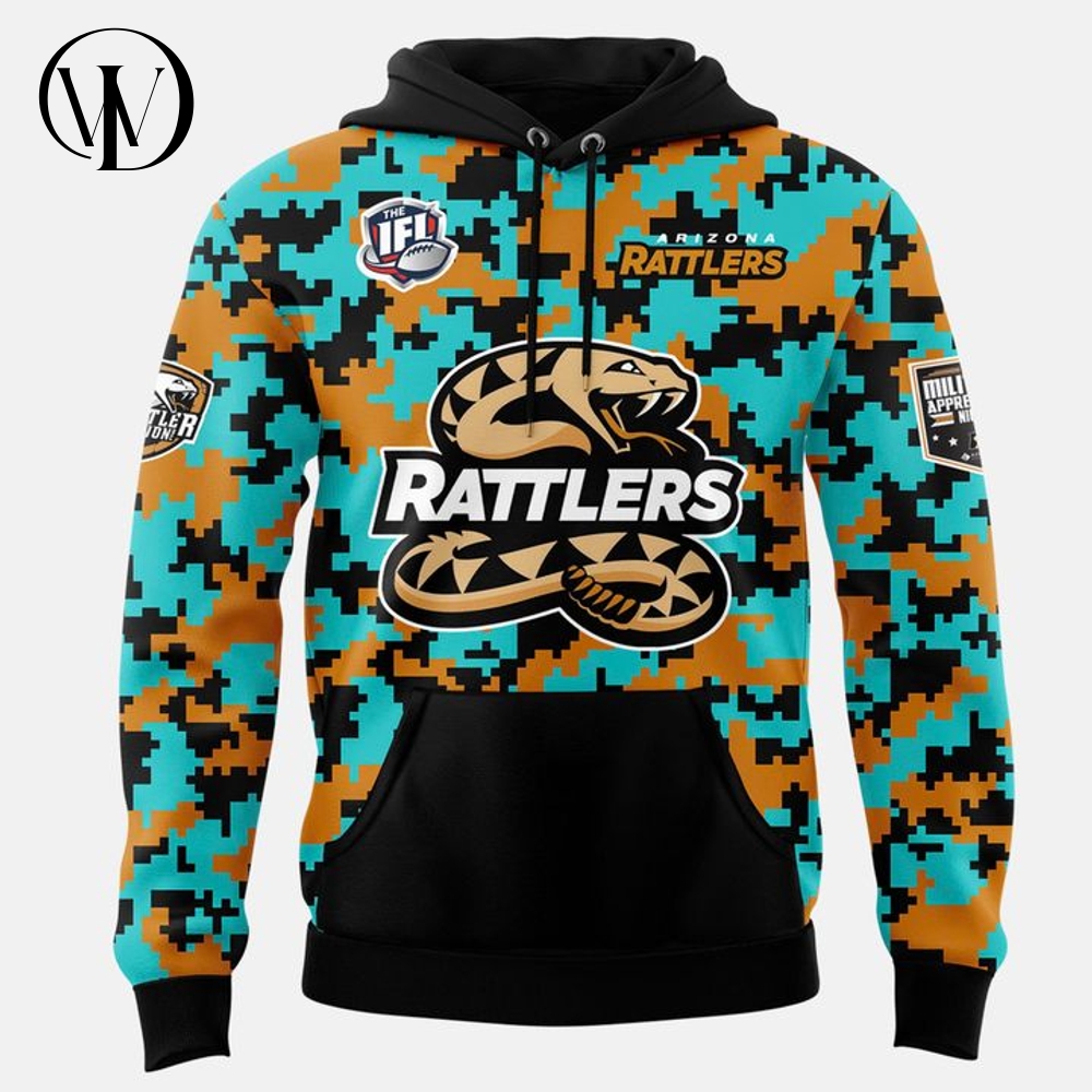 Arizona Rattlers "Rattlers Relics" 2025 Military Night Special Edition Hoodie Arizona Rattlers "Rattlers Relics" 2025 Military Night Special Edition Hoodie