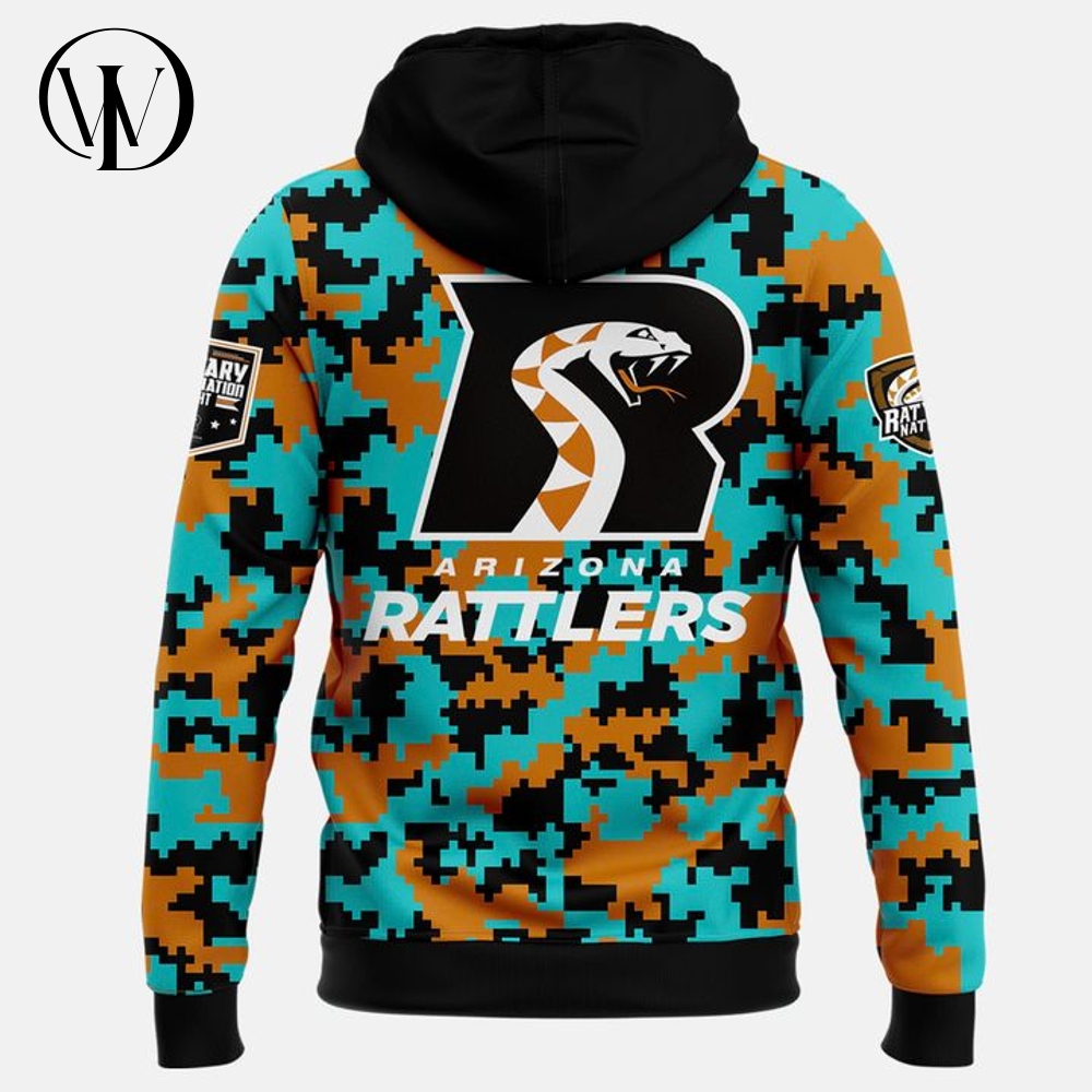 Arizona Rattlers "Rattlers Relics" 2025 Military Night Special Edition Hoodie Arizona Rattlers "Rattlers Relics" 2025 Military Night Special Edition Hoodie
