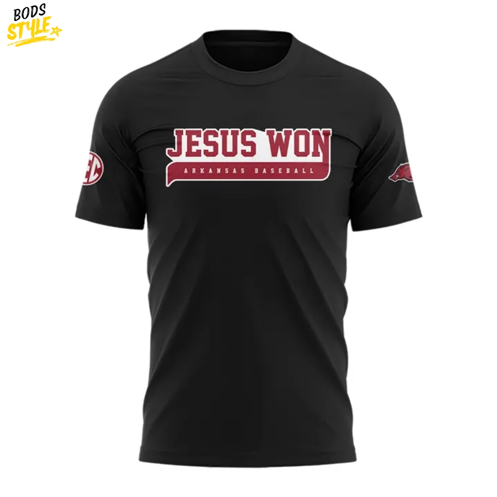 Arkansas Razorbacks JESUS WON Special Tee Arkansas Razorbacks JESUS WON Special Tee