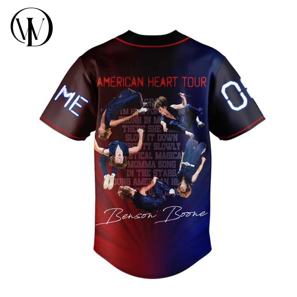 Benson Boone American Heart Tour Baseball Jersey Benson Boone American Heart Tour Baseball Jersey