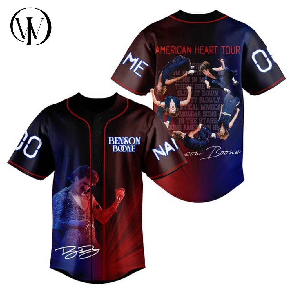 Benson Boone American Heart Tour Baseball Jersey Benson Boone American Heart Tour Baseball Jersey