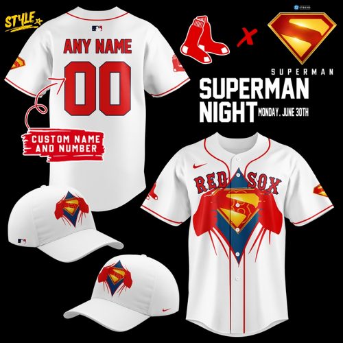 Boston Red Sox x Superman Night 2025 Personalized Baseball Jersey