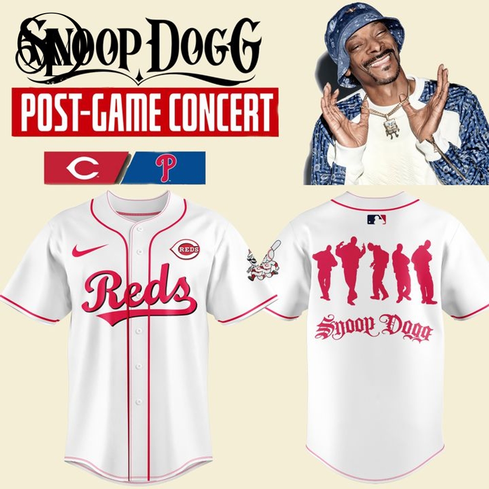 Cincinnati Reds x Snoop Dogg Post-Game Concert White Baseball Jersey Cincinnati Reds x Snoop Dogg Post-Game Concert White Baseball Jersey