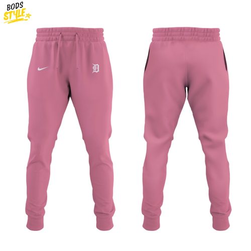 Detroit Tigers Strike Out Cancer Pink 2025 Hoodie Set
