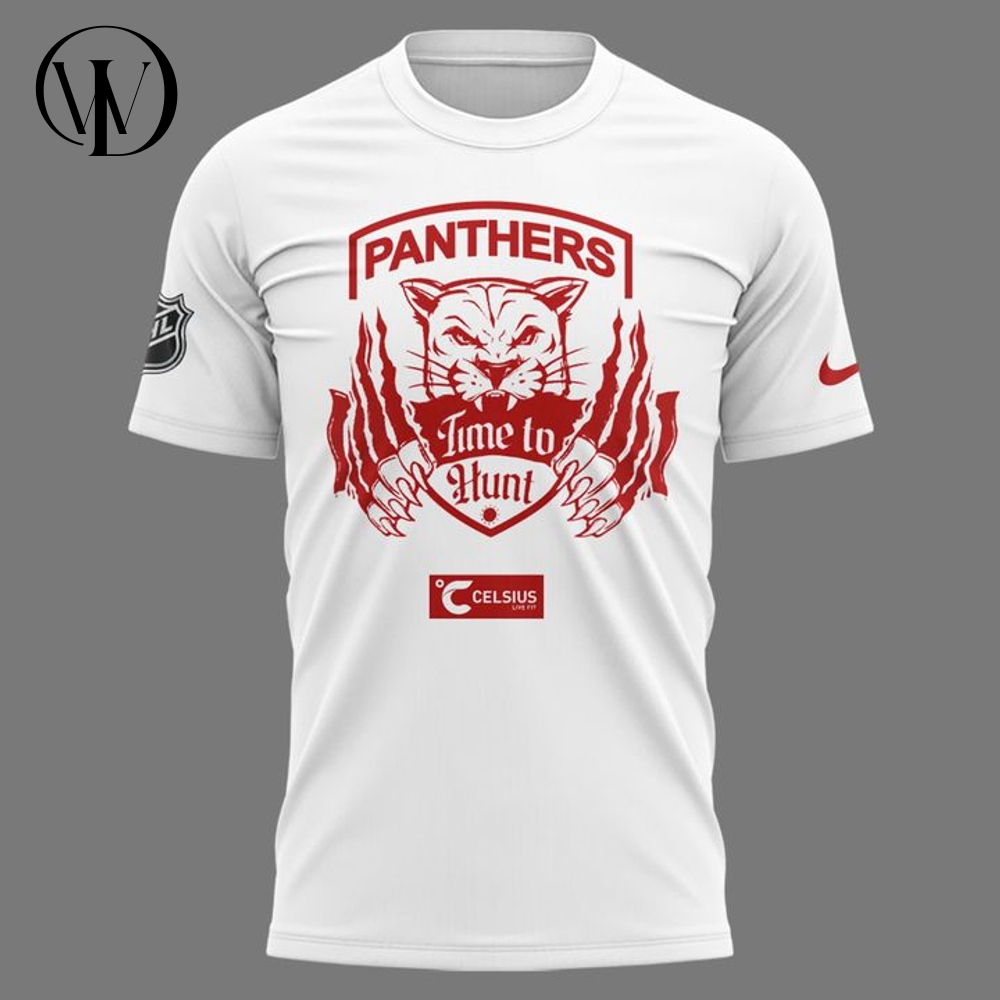 Florida Panthers "Time to Hunt in Sunrise" Special White Tee Florida Panthers "Time to Hunt in Sunrise" Special White Tee