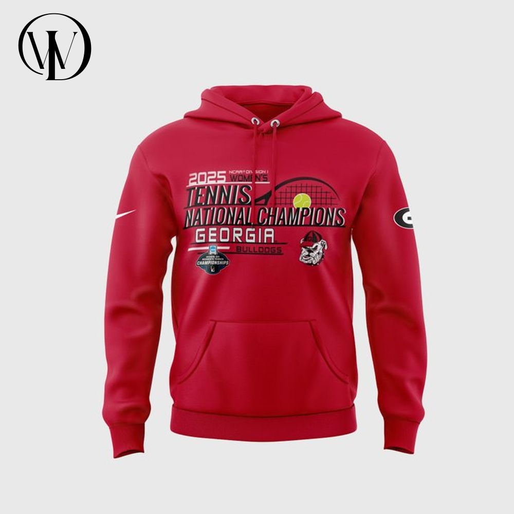 Georgia Bulldogs 2025 NCAA Women's Tennis National Champions Special Red Hoodie Georgia Bulldogs 2025 NCAA Women's Tennis National Champions Special Red Hoodie
