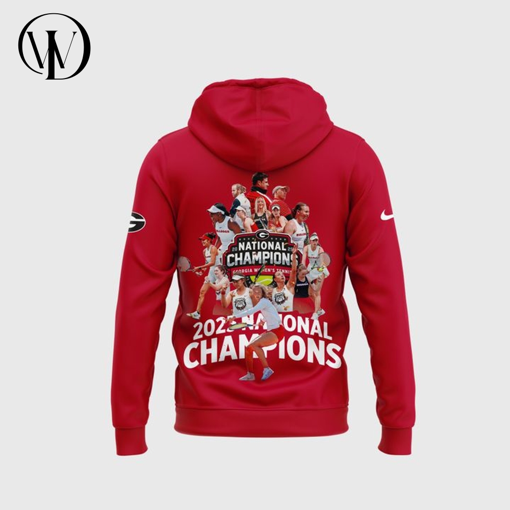 Georgia Bulldogs 2025 NCAA Women's Tennis National Champions Special Red Hoodie Georgia Bulldogs 2025 NCAA Women's Tennis National Champions Special Red Hoodie