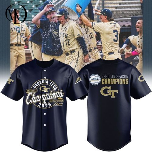 Georgia Tech Yellow Jackets 2025 ACC Baseball Regular Season Champions Baseball Jersey