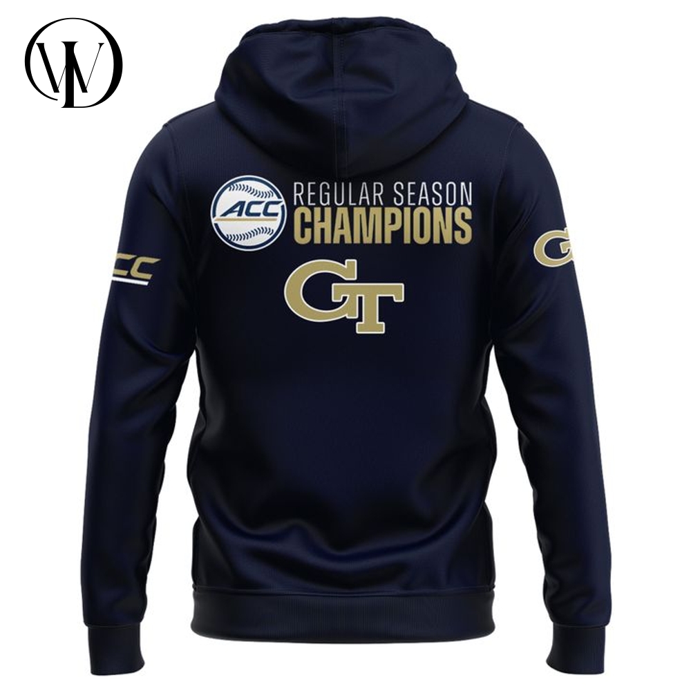 Georgia Tech Yellow Jackets 2025 ACC Baseball Regular Season Champions Hoodie Georgia Tech Yellow Jackets 2025 ACC Baseball Regular Season Champions Hoodie
