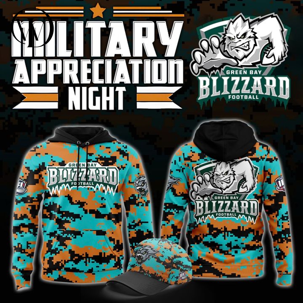 Green Bay Blizzard Military Nights Hoodie Green Bay Blizzard Military Nights Hoodie