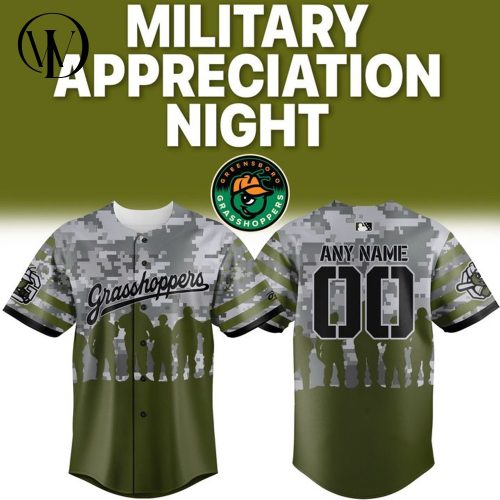 Greensboro Grasshoppers x Military Appreciation Night Camo Personalized Baseball Jersey