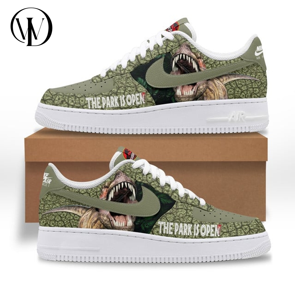Jurassic Park "The Park is Open" Special Air Force 1 Sneaker Jurassic Park "The Park is Open" Special Air Force 1 Sneaker