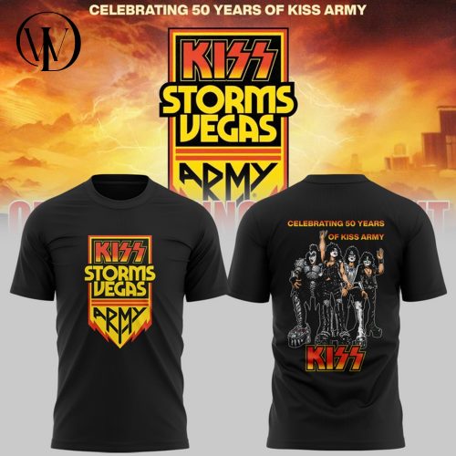 KISS Band “Storm Vegas” Celebrating 50 Years Of Kiss Army Special Tee