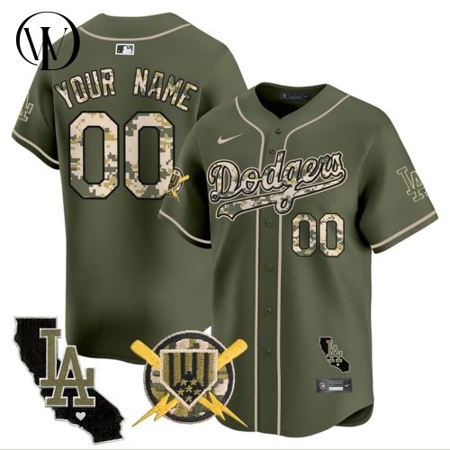 Los Angeles Dodgers Armed Forces Day Personalized Baseball Jersey
