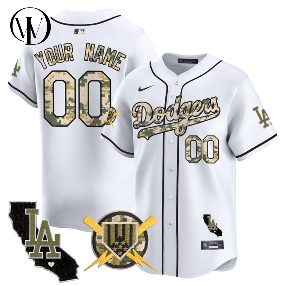 Los Angeles Dodgers Armed Forces Day Personalized Baseball Jersey Los Angeles Dodgers Armed Forces Day Personalized Baseball Jersey