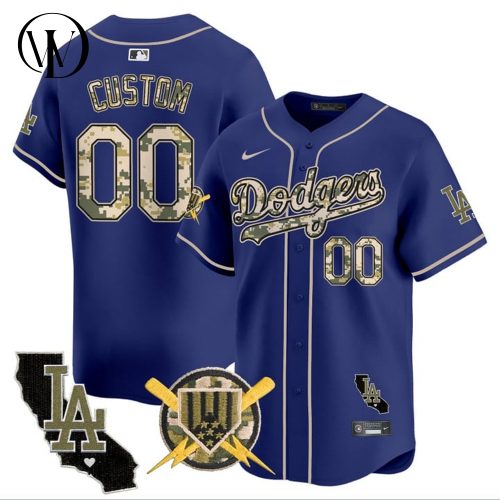 Los Angeles Dodgers Armed Forces Day Personalized Baseball Jersey