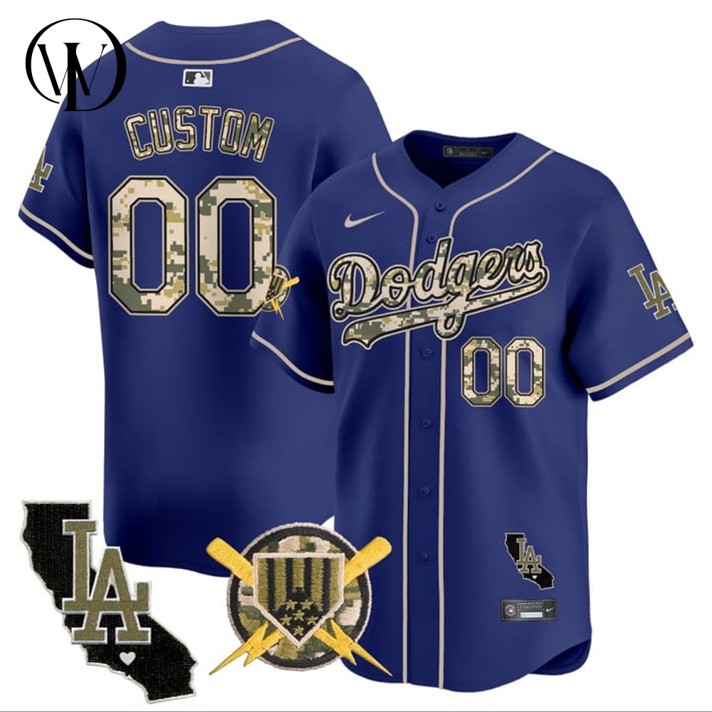 Los Angeles Dodgers Armed Forces Day Personalized Baseball Jersey Los Angeles Dodgers Armed Forces Day Personalized Baseball Jersey