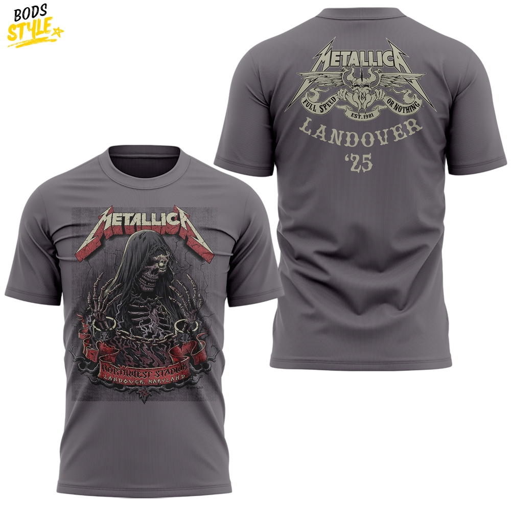 Metallica M72Landover 2025 Special Grey Tee Metallica M72Landover 2025 Special Grey Tee