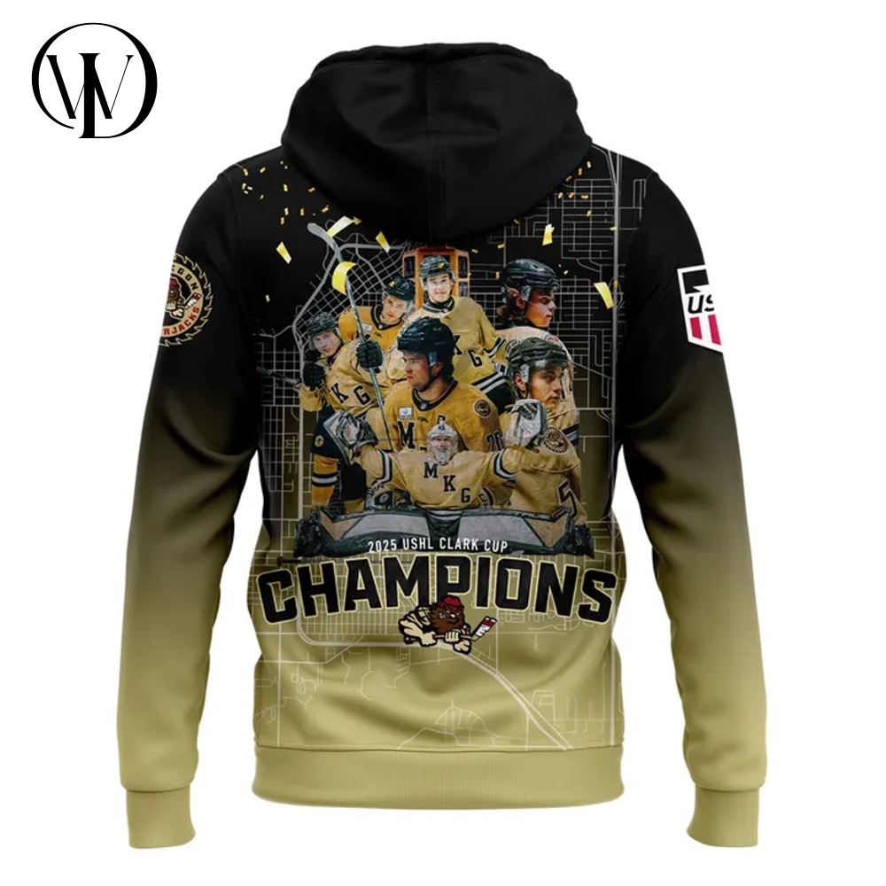 Muskegon Lumberjacks 2025 USHL Clark Cup Champions Hoodie Muskegon Lumberjacks 2025 USHL Clark Cup Champions Hoodie