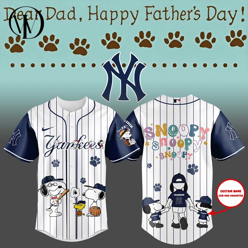 New York Yankees Snoopy Happy Father's Day 2025 Limited Baseball Jersey New York Yankees Snoopy Happy Father's Day 2025 Limited Baseball Jersey