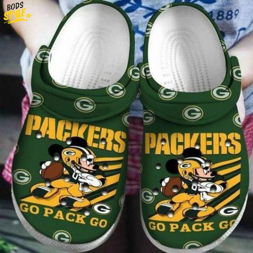 Nfl Green Bay Packers Mickey Crocs Clogs Shoes