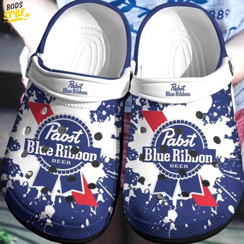 Pabst Blue Ribbon Logo Paint Crocs Clogs Shoes