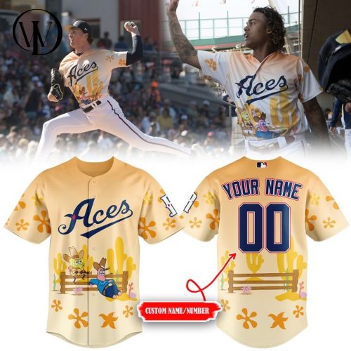 Reno Aces SpongeBob Night 2025 Personalized Baseball Jersey