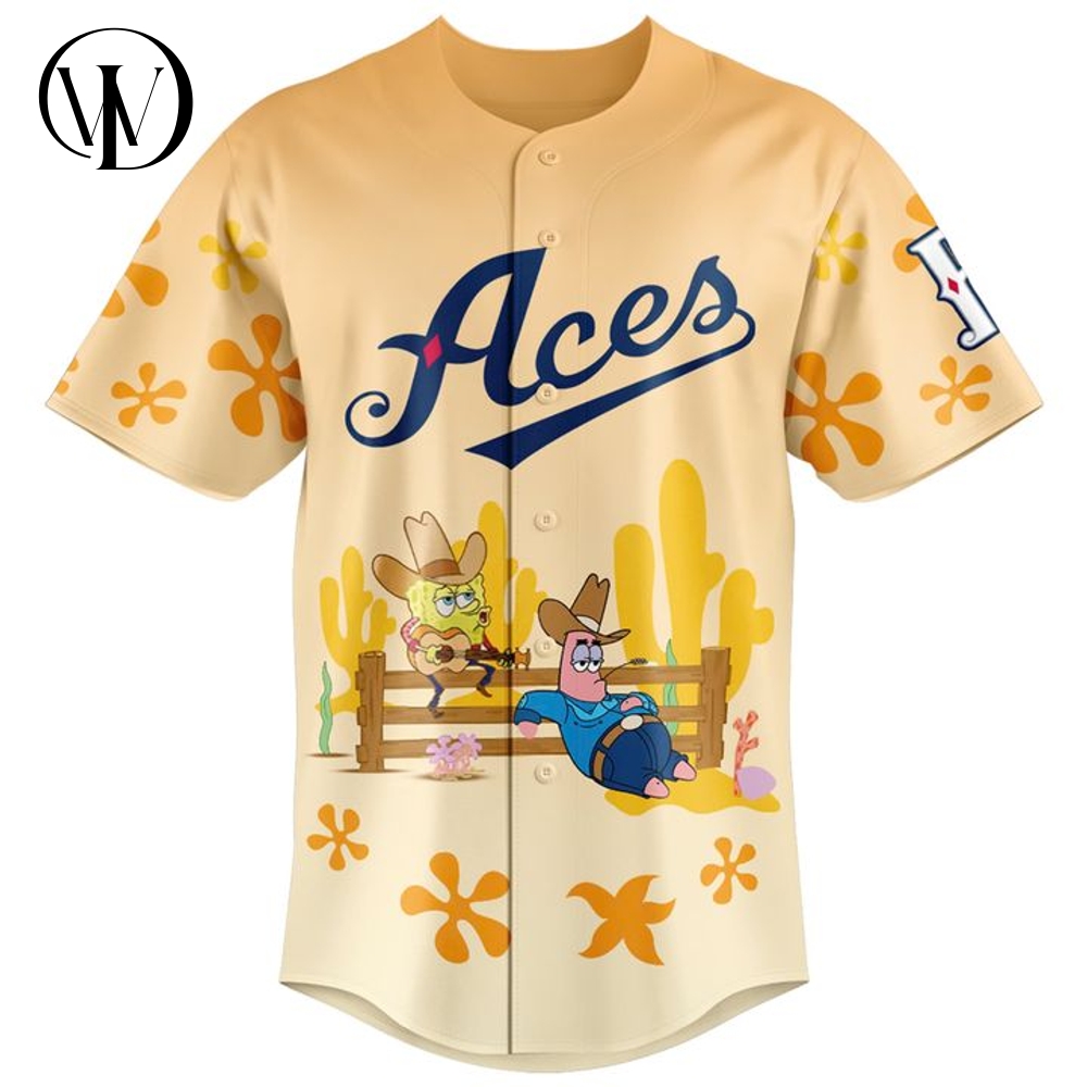 Reno Aces SpongeBob Night 2025 Personalized Baseball Jersey Reno Aces SpongeBob Night 2025 Personalized Baseball Jersey