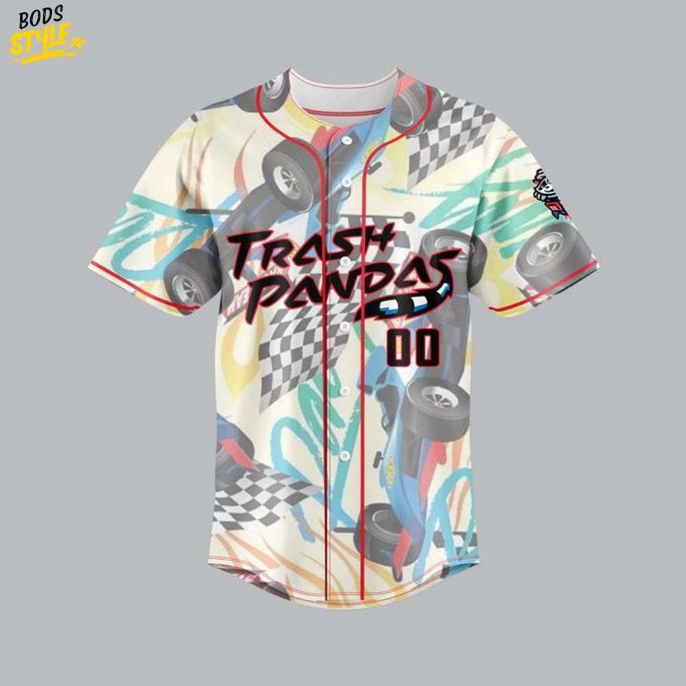 Rocket City Trash Pandas x Racing Night 2025 Custom Baseball Jersey Rocket City Trash Pandas x Racing Night 2025 Custom Baseball Jersey