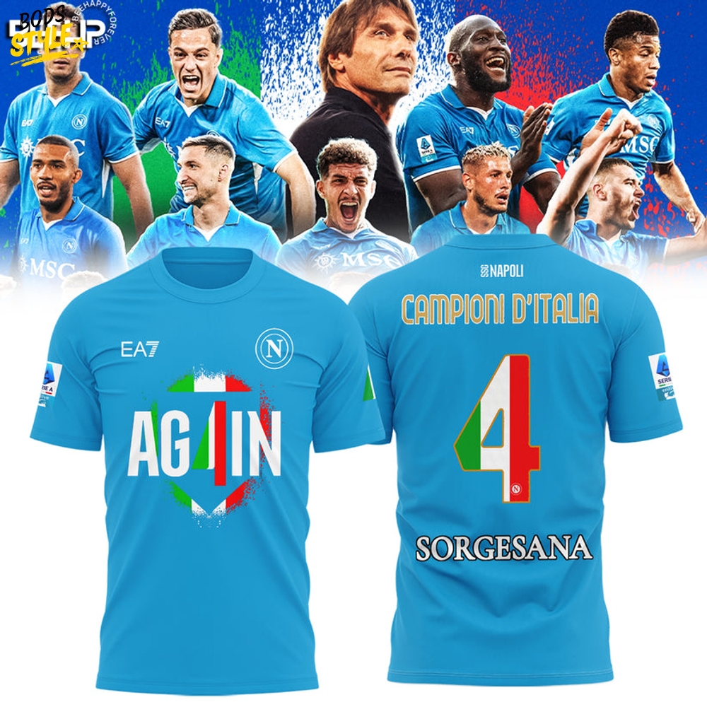 SSC Napoli 4-Time Champions Serie A Special Shirt SSC Napoli 4-Time Champions Serie A Special Shirt
