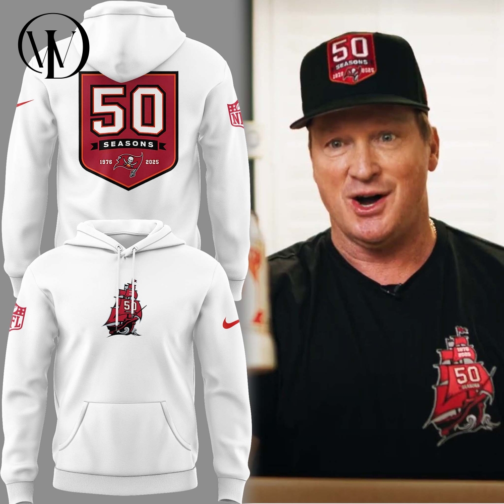 Tampa Bay Buccaneers 50th Seasons Logo Special Hoodie Tampa Bay Buccaneers 50th Seasons Logo Special Hoodie