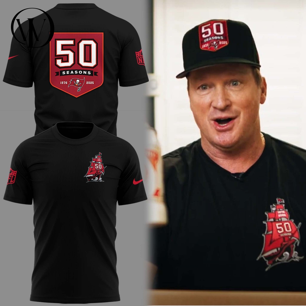 Tampa Bay Buccaneers 50th Seasons Logo Special Tee Tampa Bay Buccaneers 50th Seasons Logo Special Tee