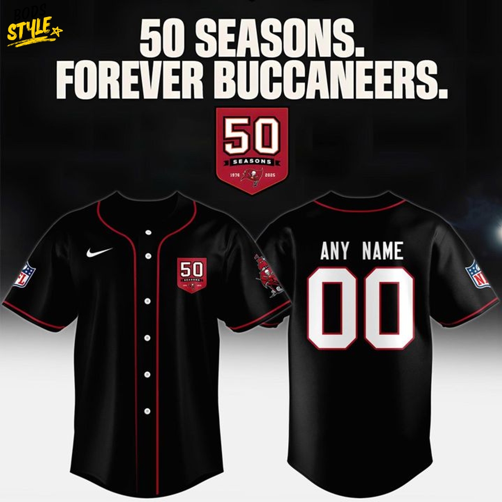 Tampa Bay Buccaneers Celebrate the legacy of 50 Seasons Special Baseball Jersey Tampa Bay Buccaneers Celebrate the legacy of 50 Seasons Special Baseball Jersey