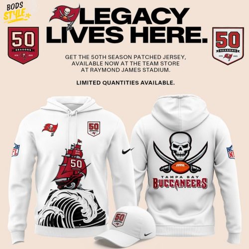 Tampa Bay Buccaneers Celebrate the legacy of 50 Seasons Special White Hoodie