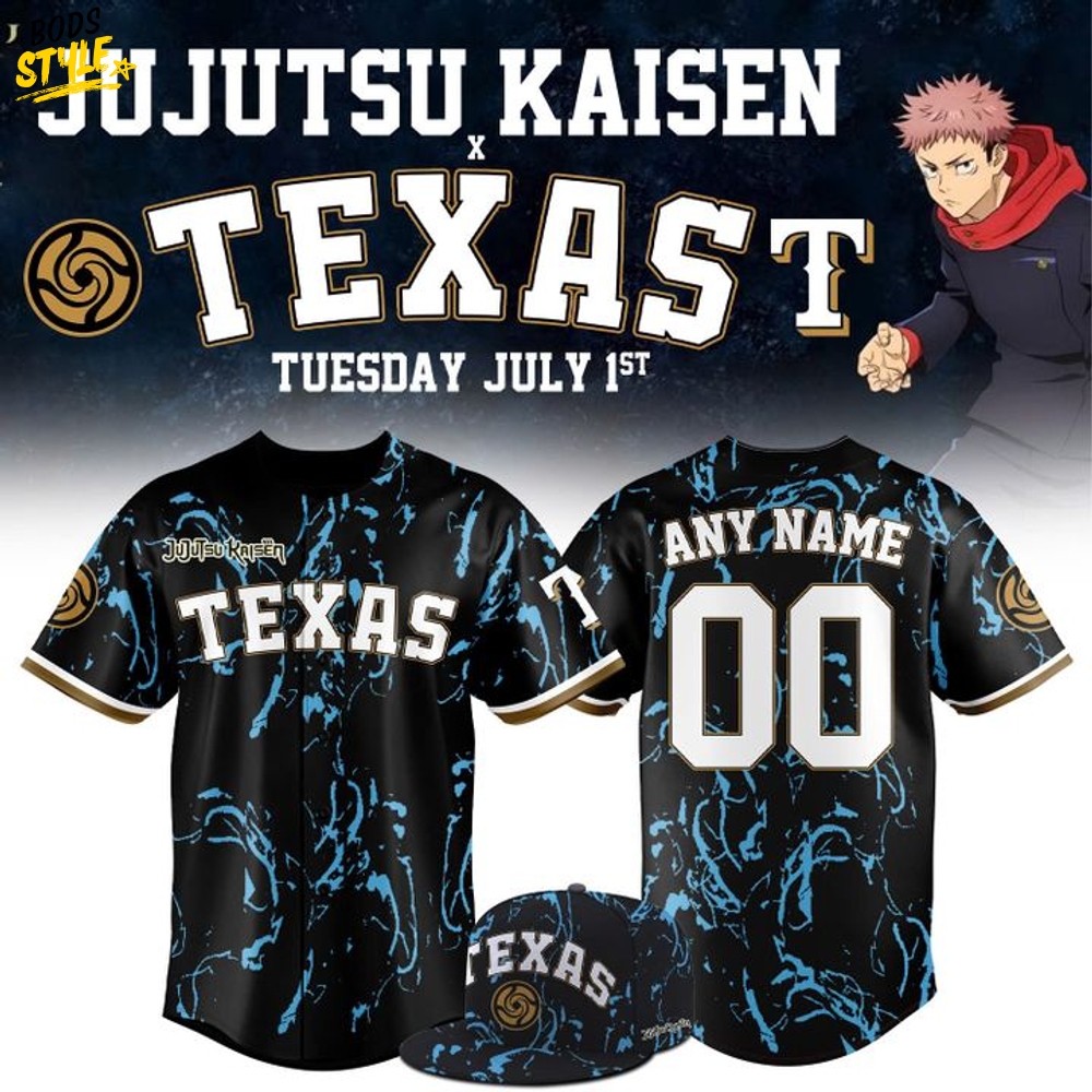 Texas Rangers x 2025 Jujutsu Kaisen Night Jersey Texas Rangers x 2025 Jujutsu Kaisen Night Jersey