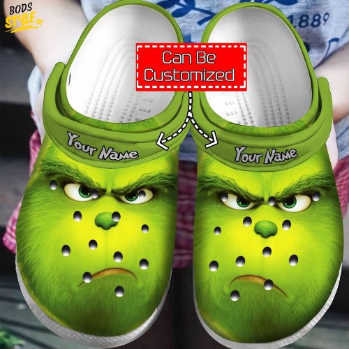 The Grinch Face Angry Christmas Crocs Clogs Shoes