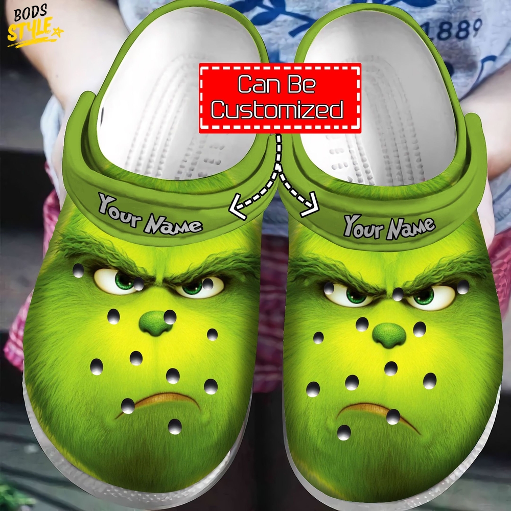 The Grinch Face Angry Christmas Crocs Clogs Shoes The Grinch Face Angry Christmas Crocs Clogs Shoes
