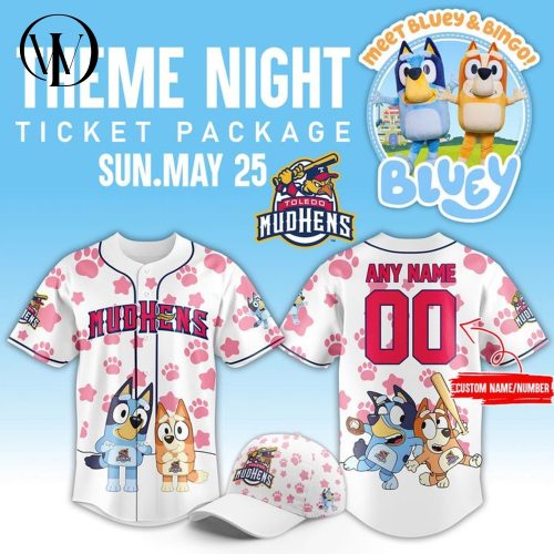 Toledo Mud Hens x Bluey Night 2025 Personalized Baseball Jersey