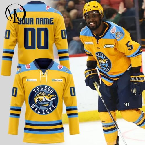 Toledo Walleye Kelly Cup 2025 Playoffs Personalized Yellow Hockey Jersey