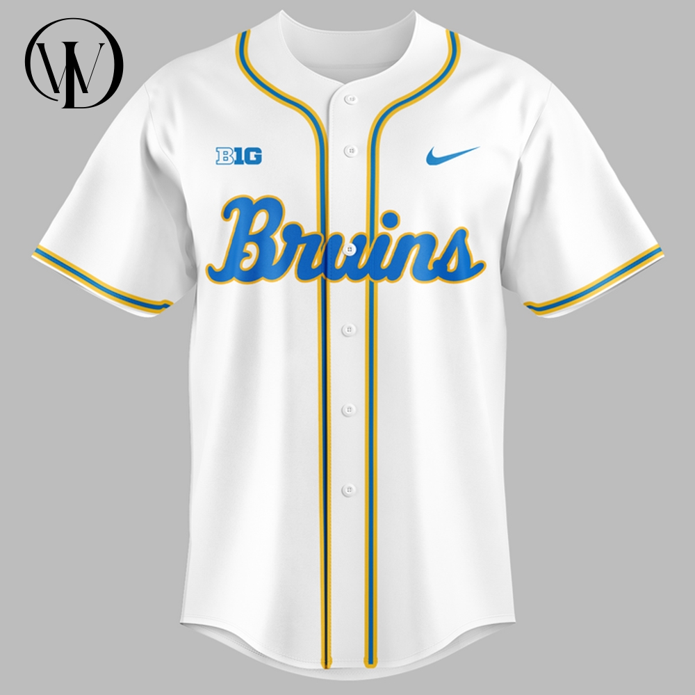 UCLA Bruins 2025 Big Ten Baseball Regular Season Champions Special White Baseball Jersey UCLA Bruins 2025 Big Ten Baseball Regular Season Champions Special White Baseball Jersey