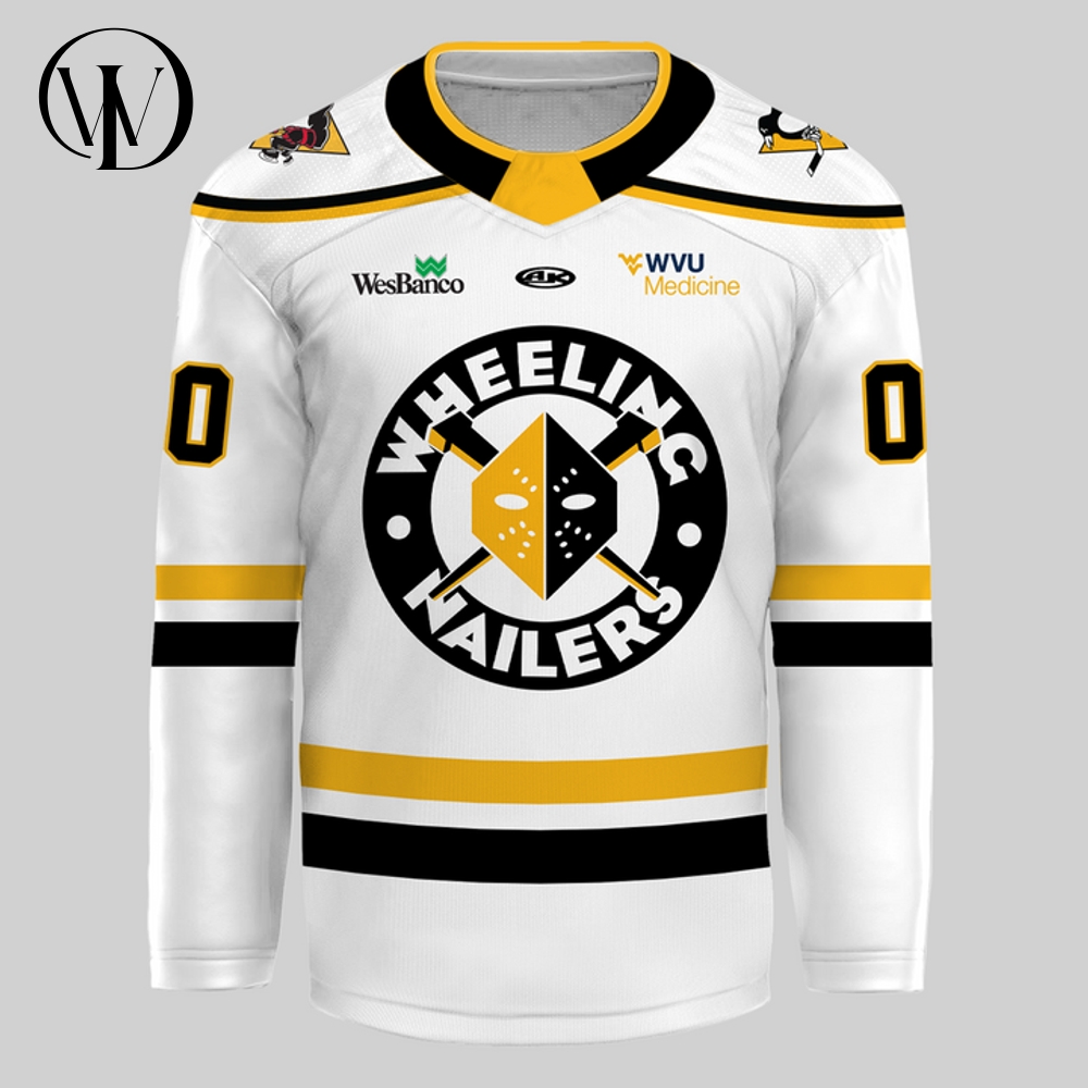 Wheeling Nailers Special New 2025 White Hockey Jersey Wheeling Nailers Special New 2025 White Hockey Jersey