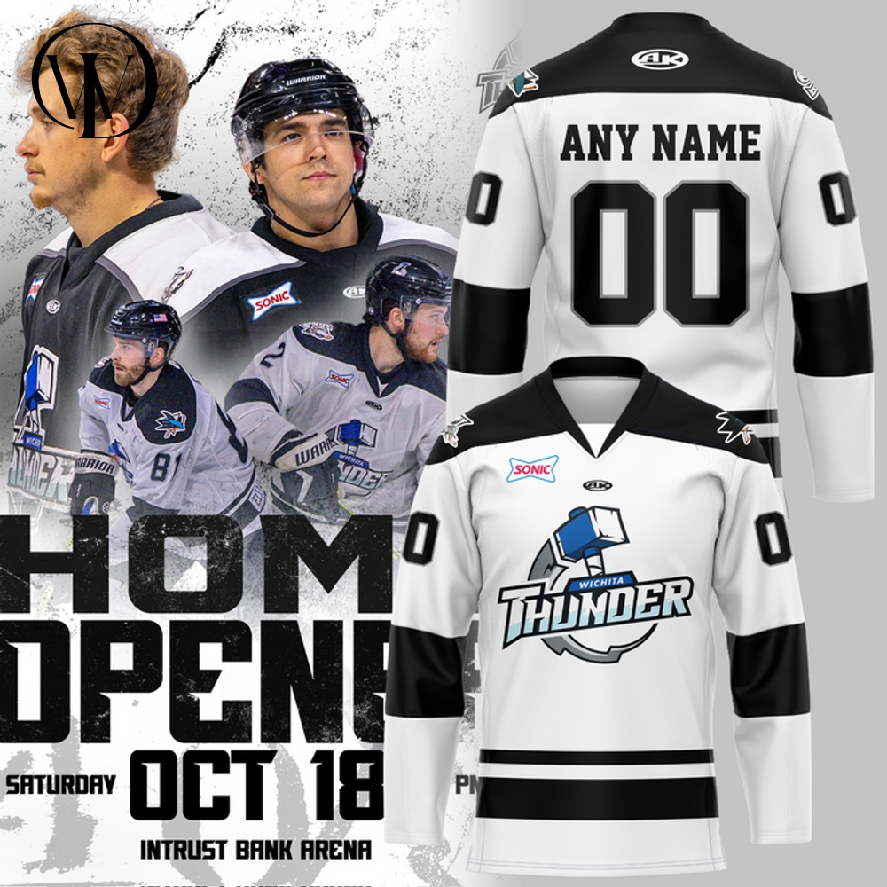 Wichita Thunder Special New 2025 Personalized Hockey Jersey - White Wichita Thunder Special New 2025 Personalized Hockey Jersey - White