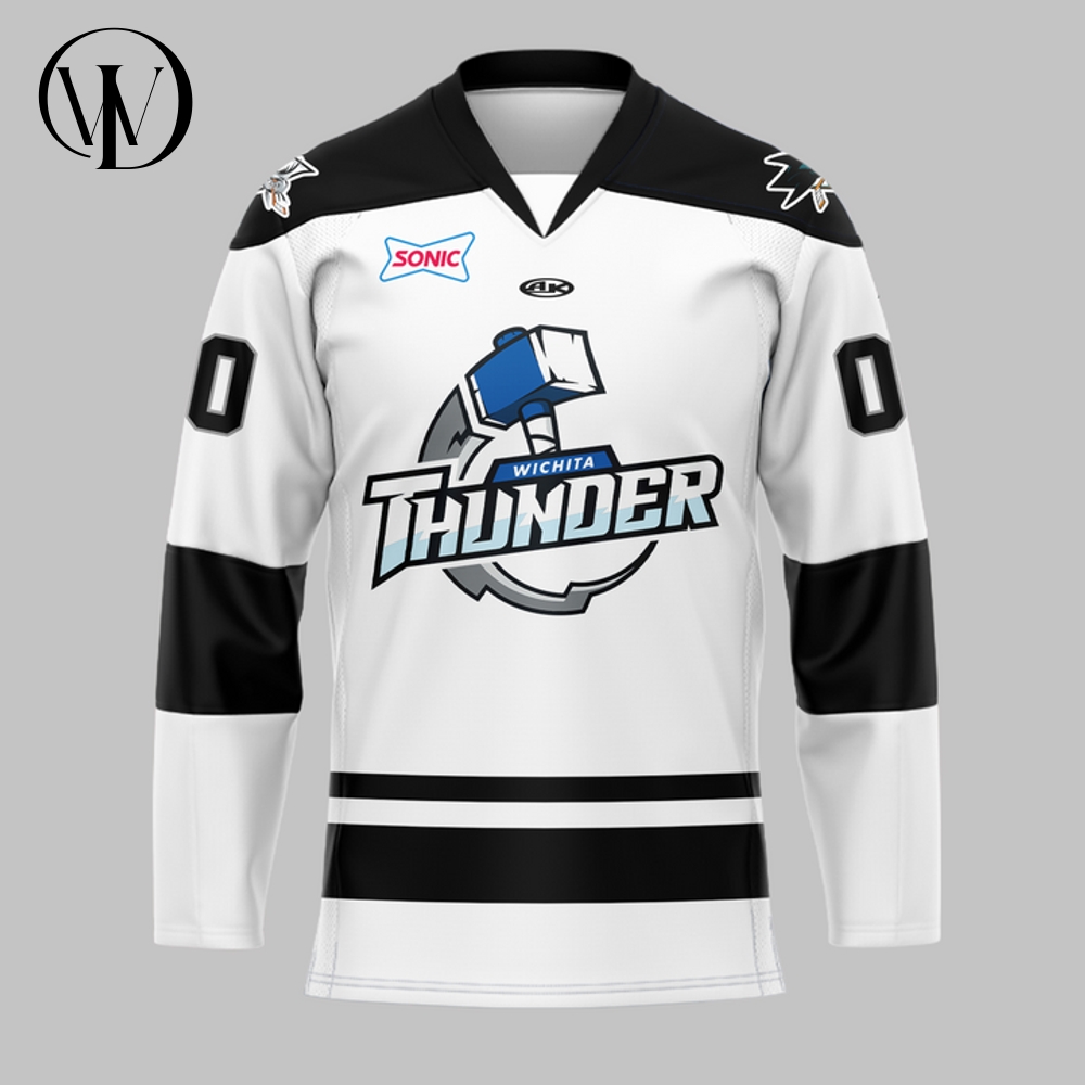 Wichita Thunder Special New 2025 Personalized Hockey Jersey - White Wichita Thunder Special New 2025 Personalized Hockey Jersey - White